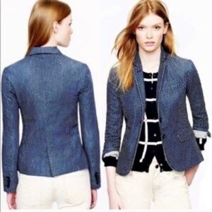 J.CREW CLASSIC SCHOOLBOY BLAZER NAVY POLKA DOT SZ 10